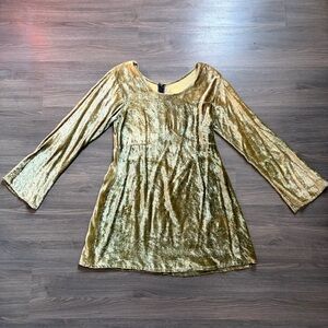 Alchemy | Velvet Mini Dress Green Gold - Size M/L 🧝‍♀️✨